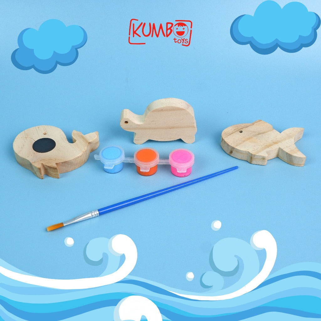 Mainan Edukasi Magnet Hewan Tempelan Kulkas Bahan Kayu Anak DIY Lukis Mewarnai