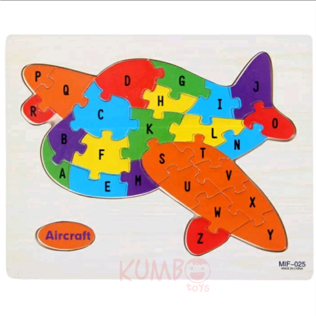 Mainan Edukasi Puzzle Kayu Shape Mix Warna Alphabet Bentuk Hewan Transport Jigsaw