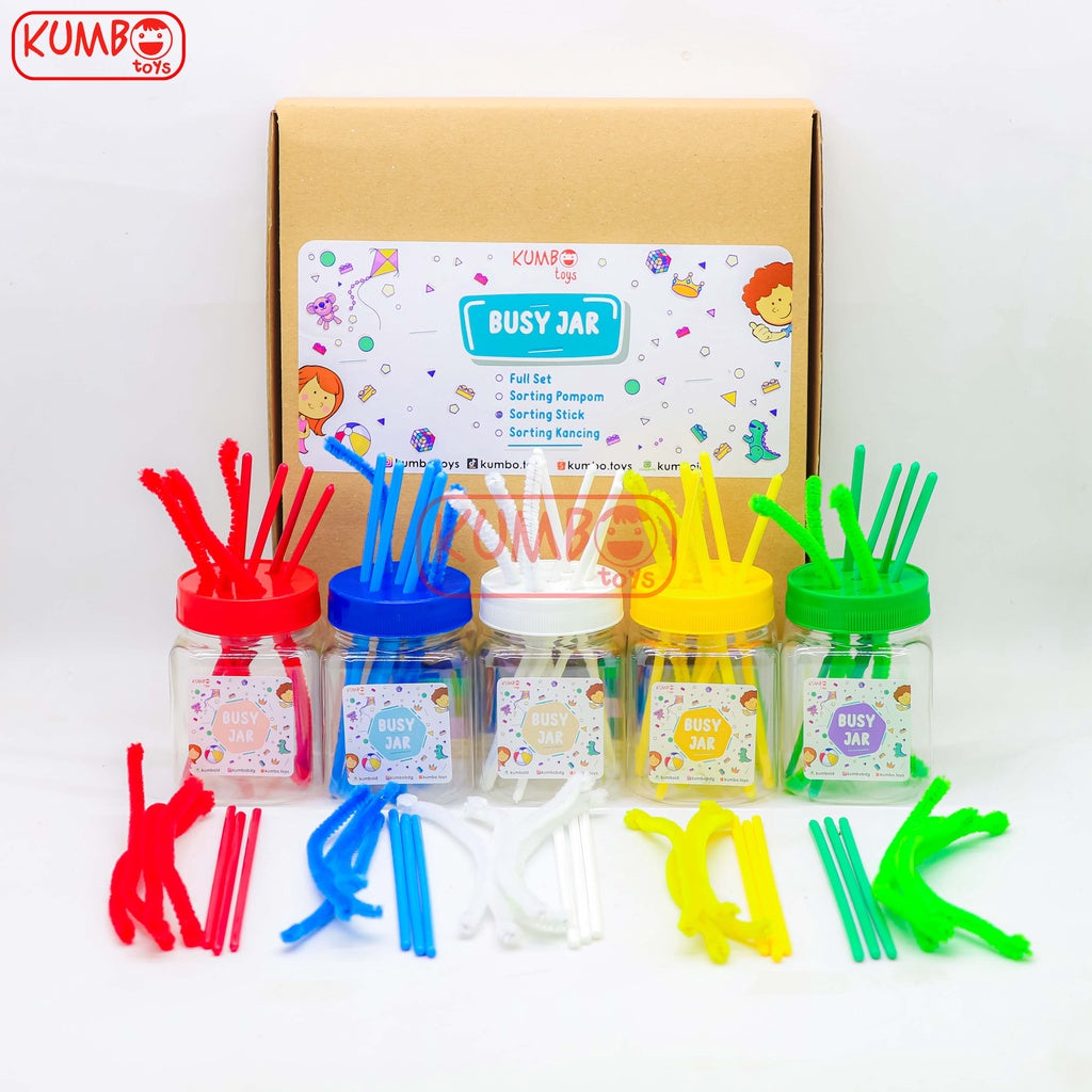 Mainan Montessori Busy Jar Fine Motoric Play Mainan Sensory