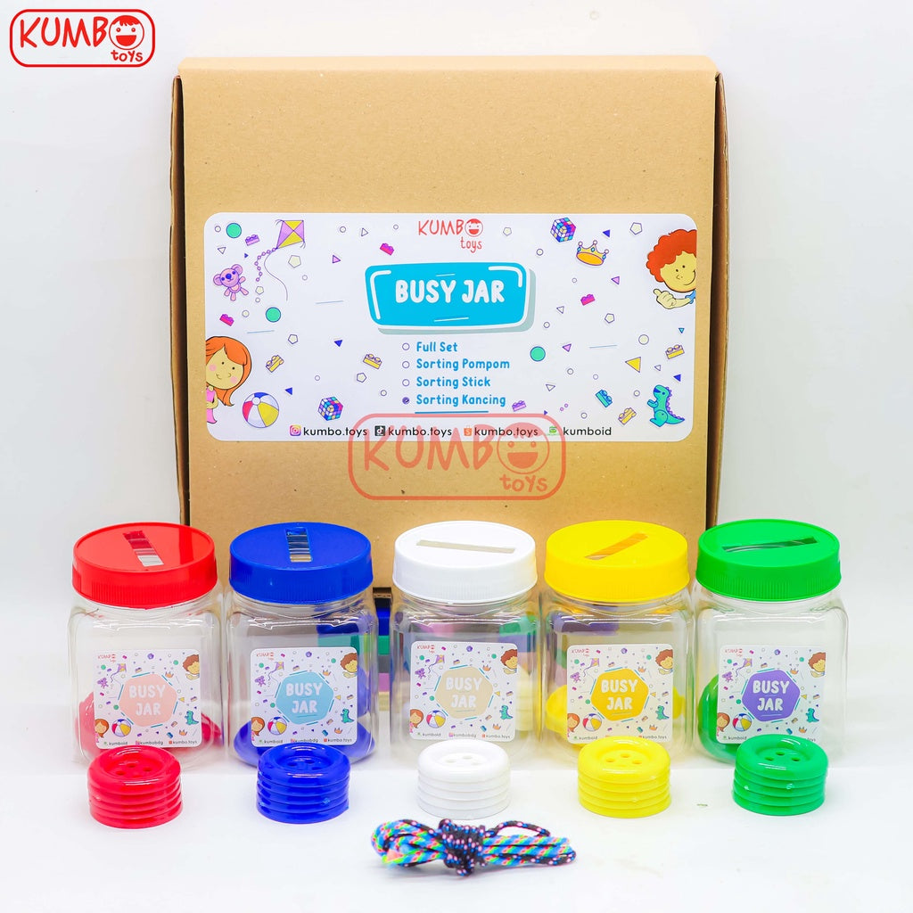 Mainan Montessori Busy Jar Fine Motoric Play Mainan Sensory