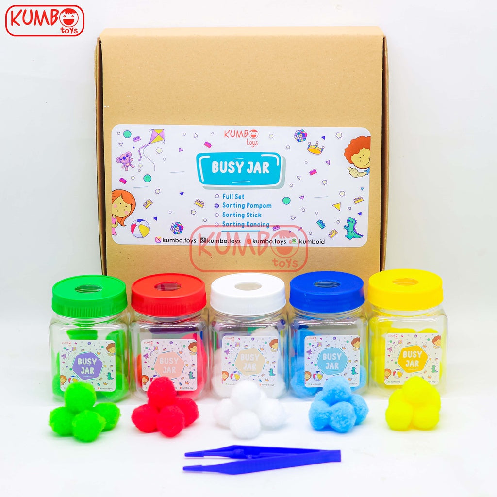 Mainan Montessori Busy Jar Fine Motoric Play Mainan Sensory