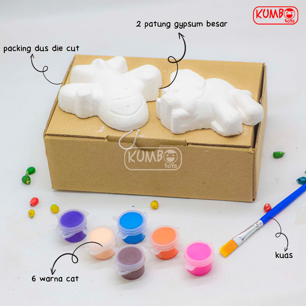 Mainan Edukasi Anak DIY Painting Gypsum Kit Mewarnai Patung Lukis Gypsum