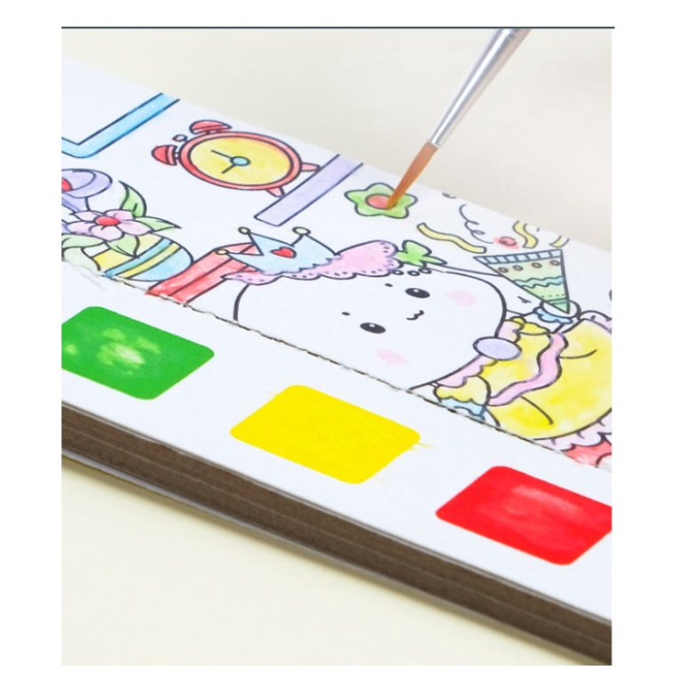 Mainan Edukasi Anak Buku Gambar Mewarnai Travel Pocket Coloring Book, Buku gambar cat 2 in 1