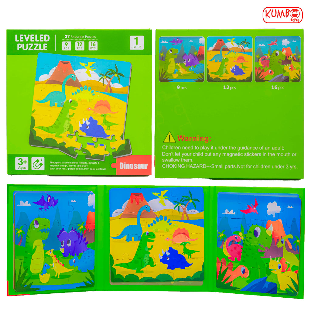 Mainan Edukasi Anak Leveled Puzzle Magnet 3 in 1 Buku Magnet Step Berlevel