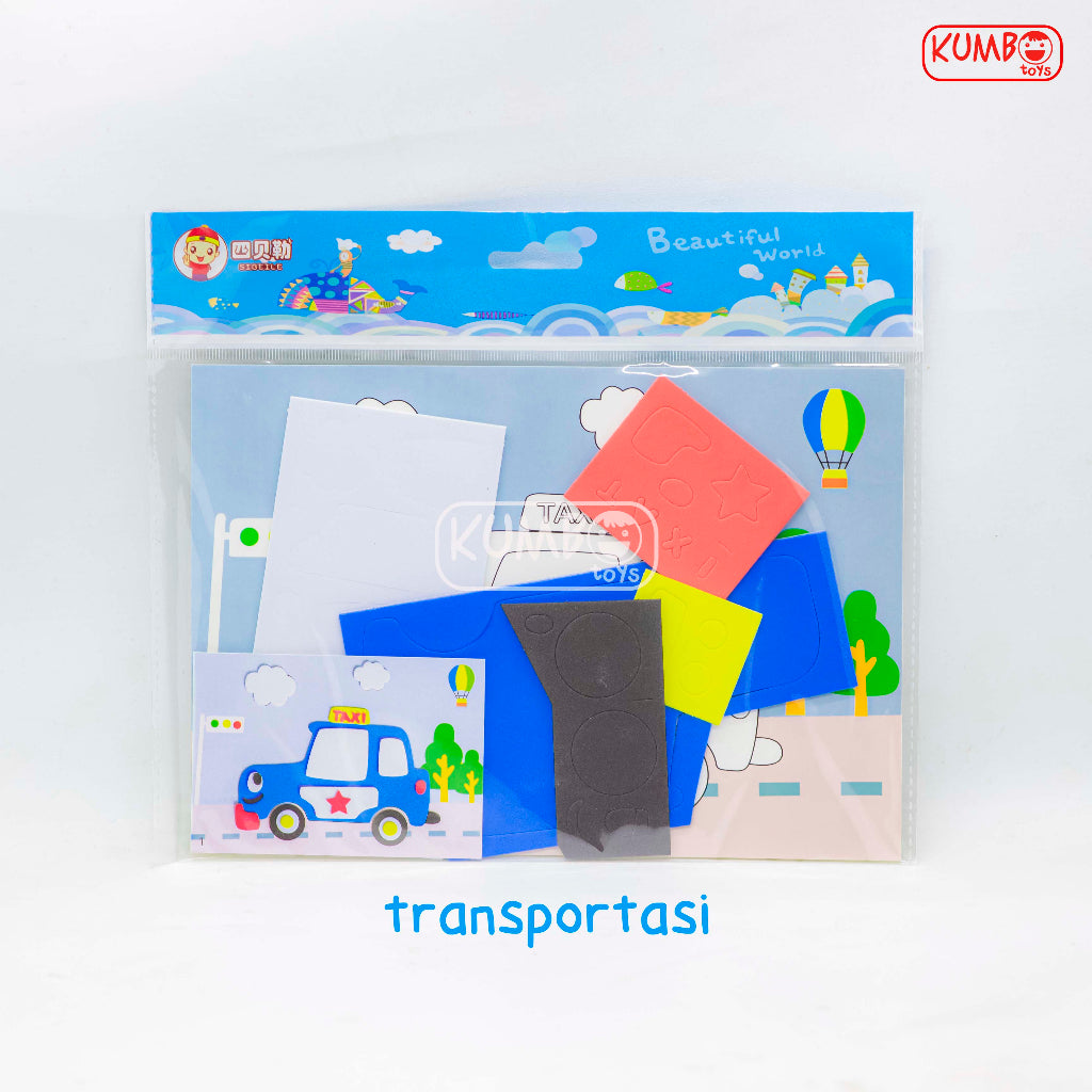 Mainan Edukasi Anak DIY EVA Sticker Premium 3D Menempel Sticker