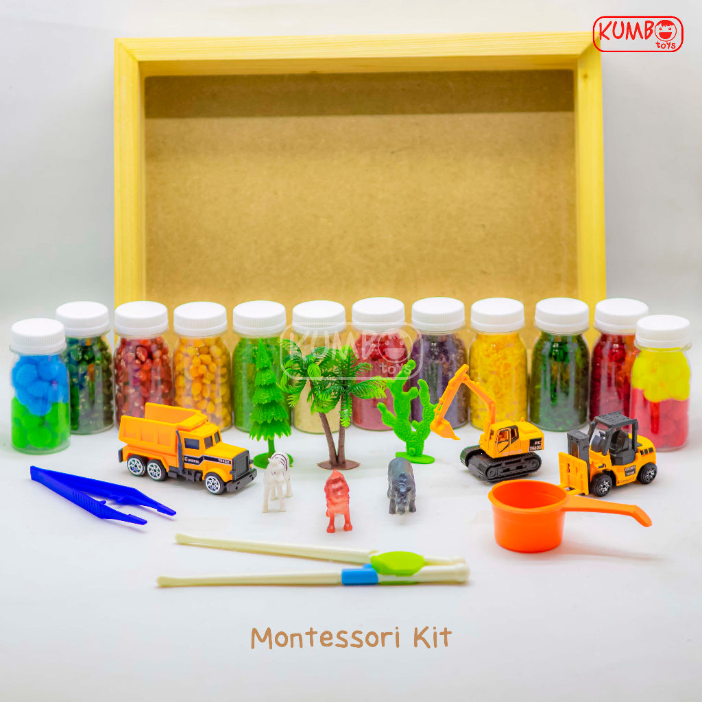 Mainan Edukasi Anak Montessori Kit Paket Lengkap Bermain Sensori dan Motorik Play Diorama