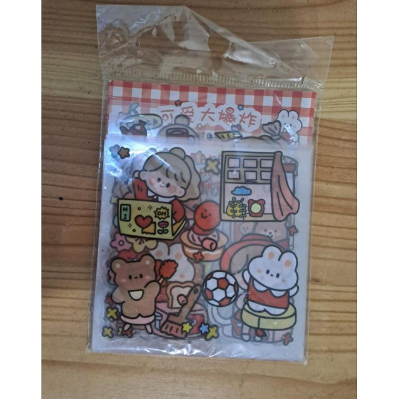 Sticker MOMO Transparant 20 Lembar Kartun Unik Bening Anti Air