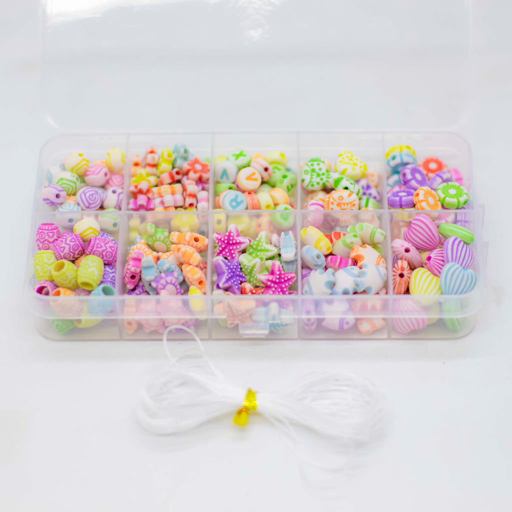 Mainan Edukasi Sensory Play Anak DIY Beads Box Set Kotak Manik Aksesoris Gelang Kalung