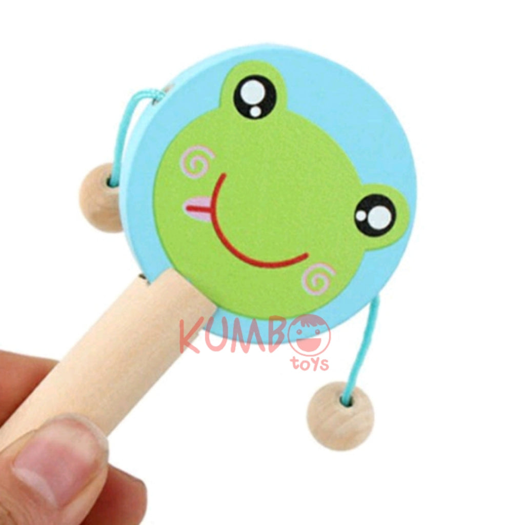 Mainan Edukasi Alat Musik Anak Rattle Drum Tepuk Kayu Clapper Wooden Hand Drum Kayu