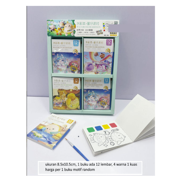 Mainan Edukasi Anak Buku Gambar Mewarnai Travel Pocket Coloring Book, Buku gambar cat 2 in 1