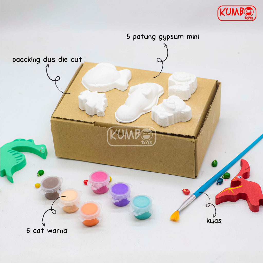 Mainan Edukasi Anak DIY Painting Gypsum Kit Mewarnai Patung Lukis Gypsum