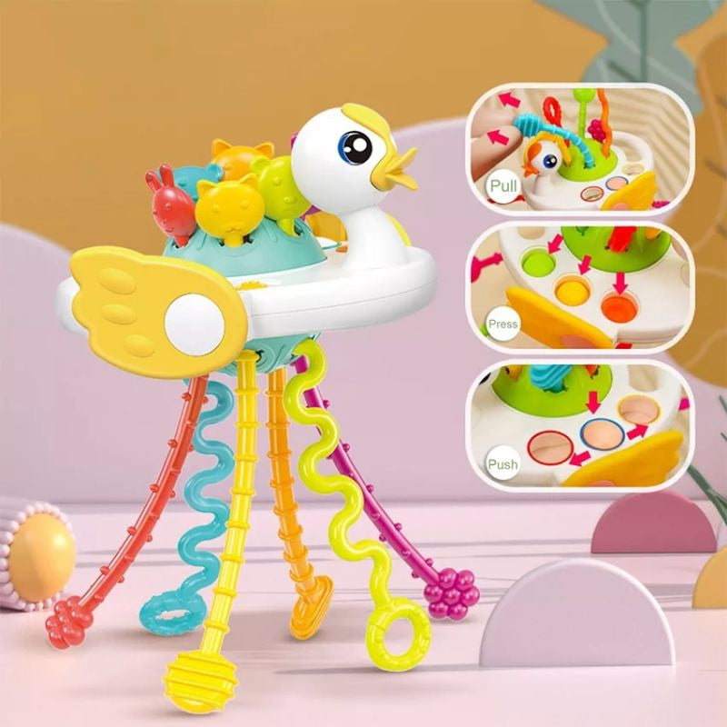 Mainan Edukasi Bayi Pop It Teether Mainan Bayi Tarik Panjang