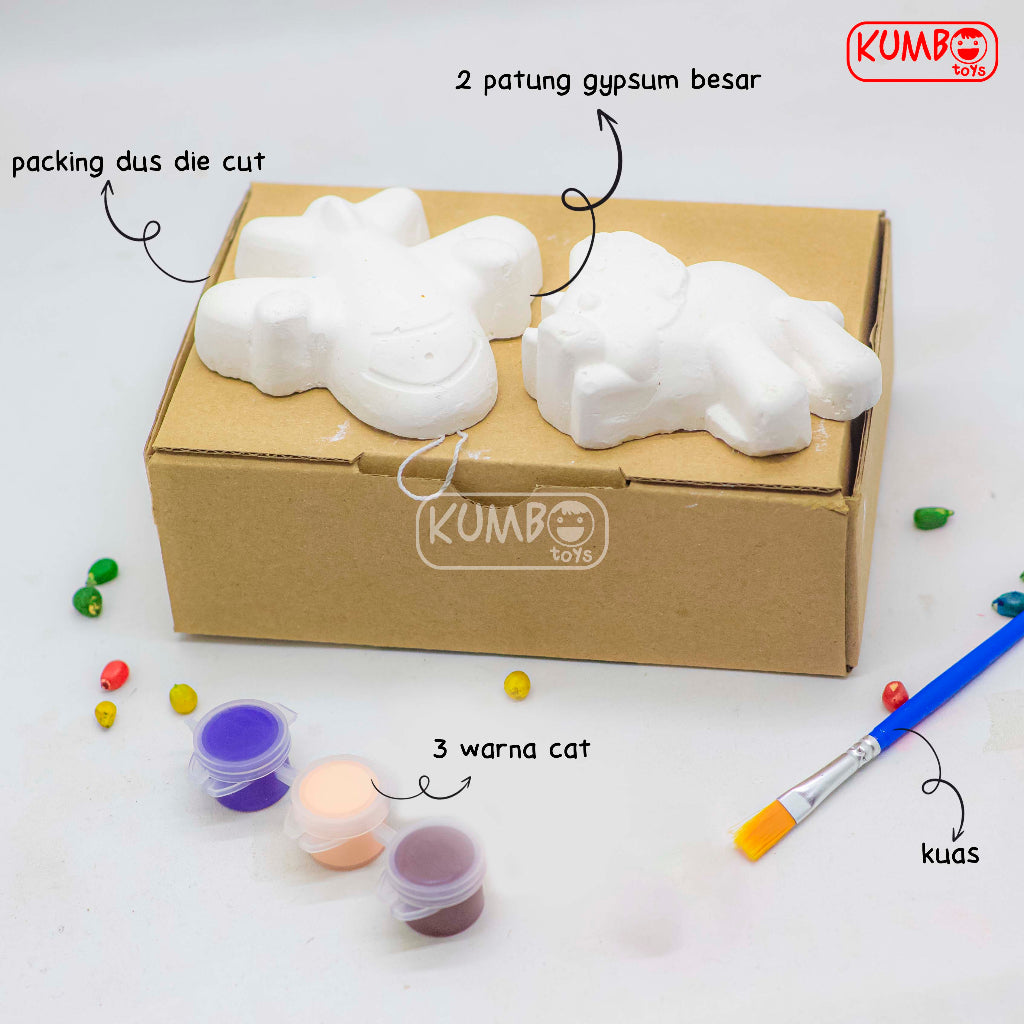 Mainan Edukasi Anak DIY Painting Gypsum Kit Mewarnai Patung Lukis Gypsum
