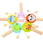 Mainan Edukasi Alat Musik Anak Rattle Drum Tepuk Kayu Clapper Wooden Hand Drum Kayu
