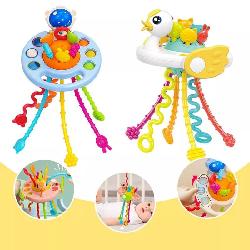Mainan Edukasi Bayi Pop It Teether Mainan Bayi Tarik Panjang