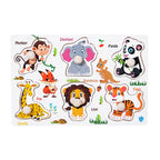 Mainan Edukasi Anak Puzzle Kayu Knob 22 x 15 cm Aneka Gambar