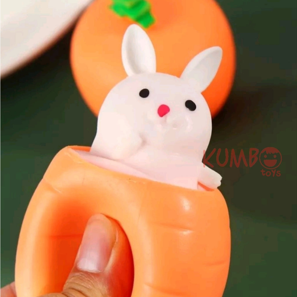 Mainan Squishy Pop Up Kelinci Wortel Anti Stress Squishy Rabbit Carrot