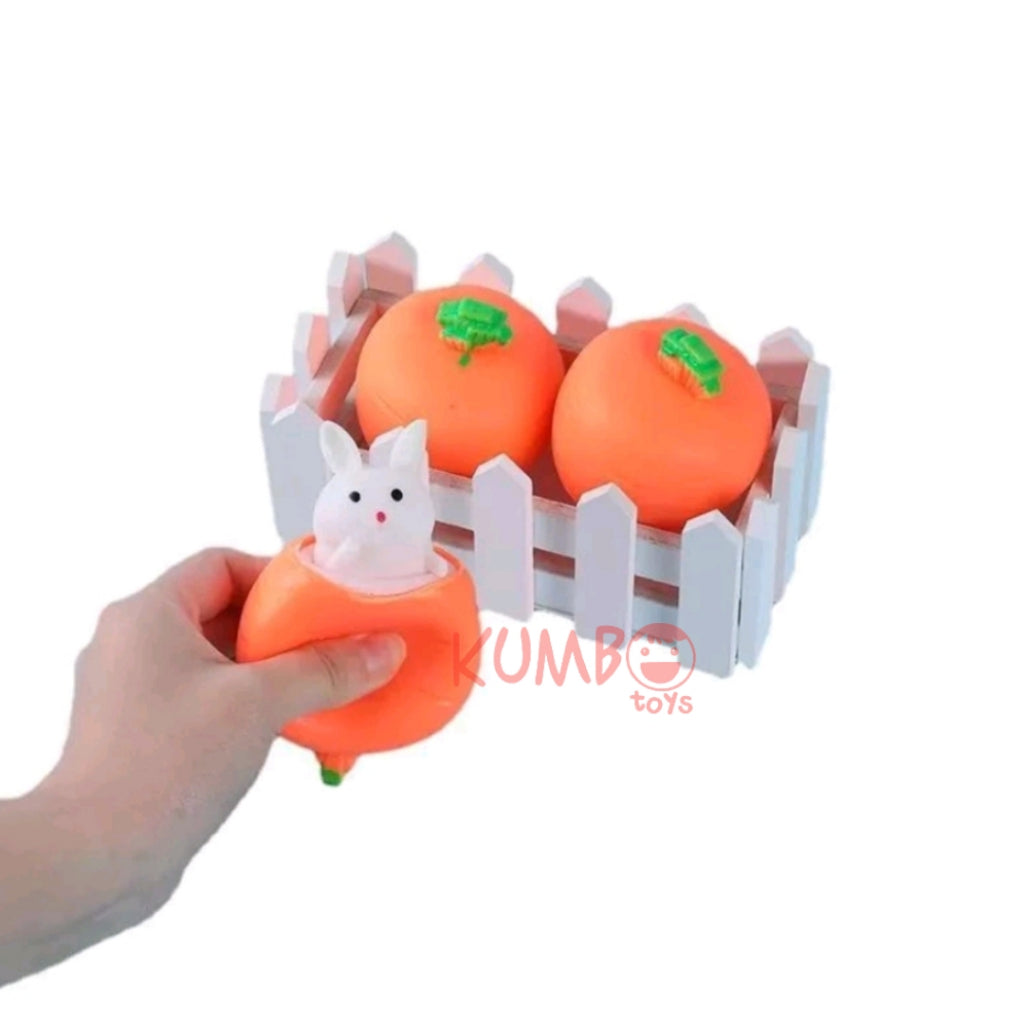 Mainan Squishy Pop Up Kelinci Wortel Anti Stress Squishy Rabbit Carrot