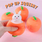 Mainan Squishy Pop Up Kelinci Wortel Anti Stress Squishy Rabbit Carrot