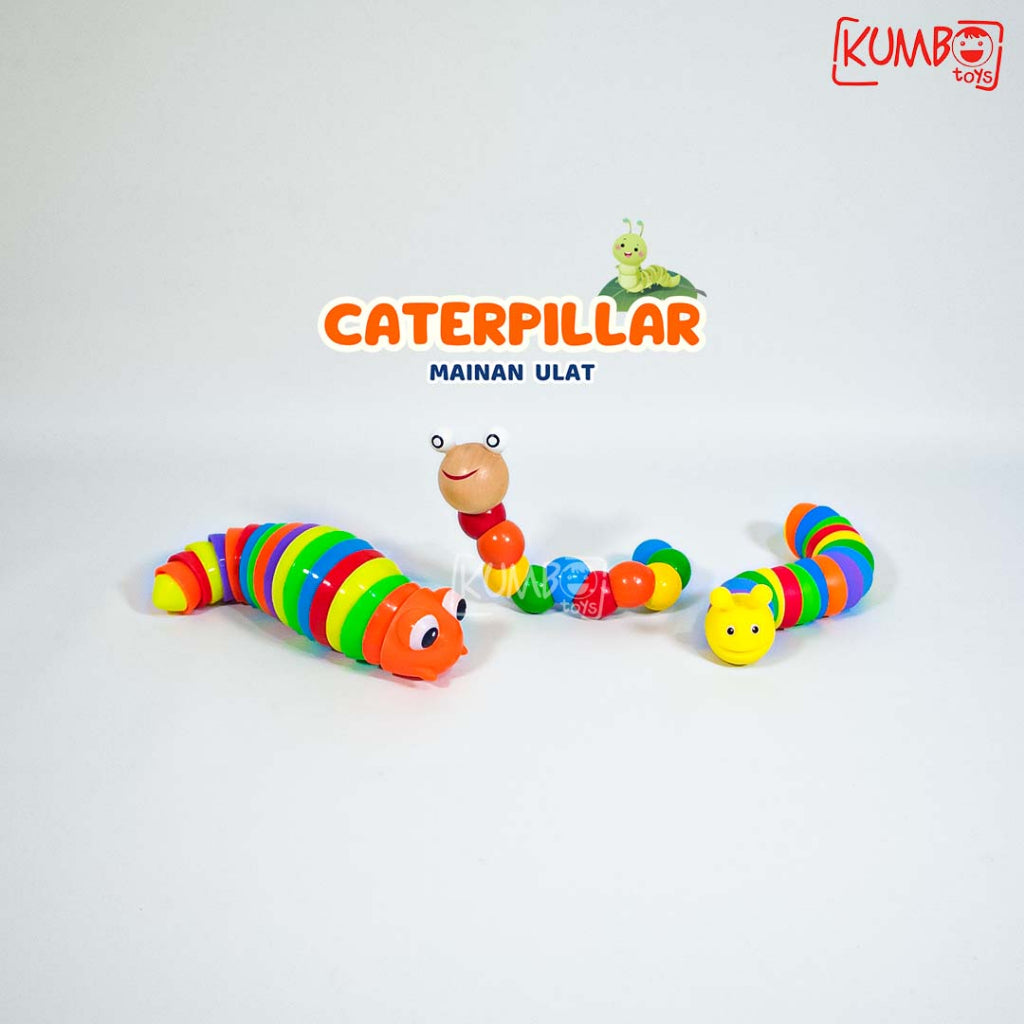 Mainan Anak Puzzle Caterpillar Ulat Edukasi Toys Sensori Motorik