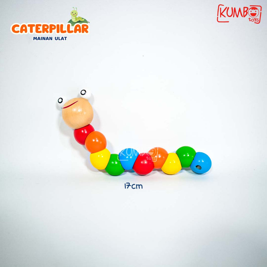 Mainan Anak Puzzle Caterpillar Ulat Edukasi Toys Sensori Motorik