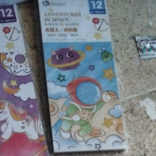 Mainan Edukasi Anak Buku Gambar Mewarnai Travel Pocket Coloring Book, Buku gambar cat 2 in 1