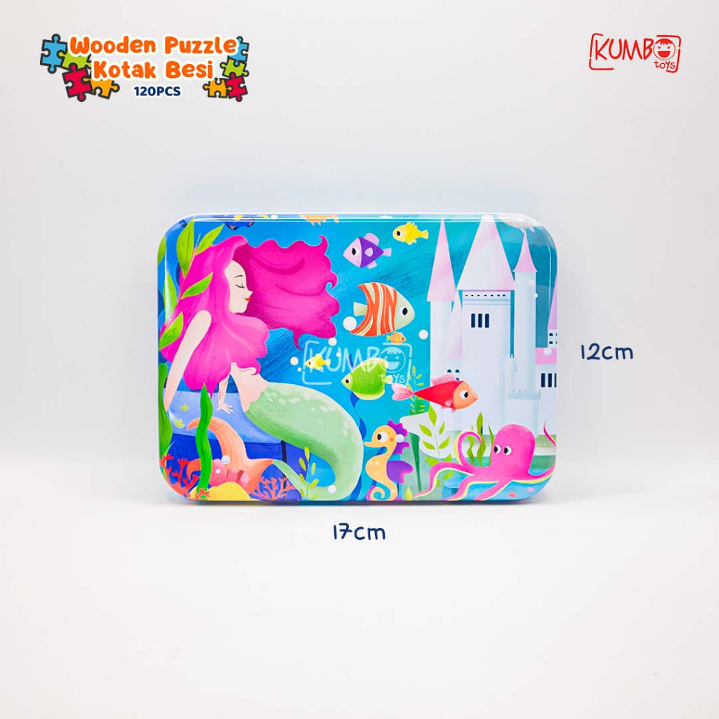 Mainan Edukasi Anak Puzzle Kayu Wooden Kotak Besi 120pcs