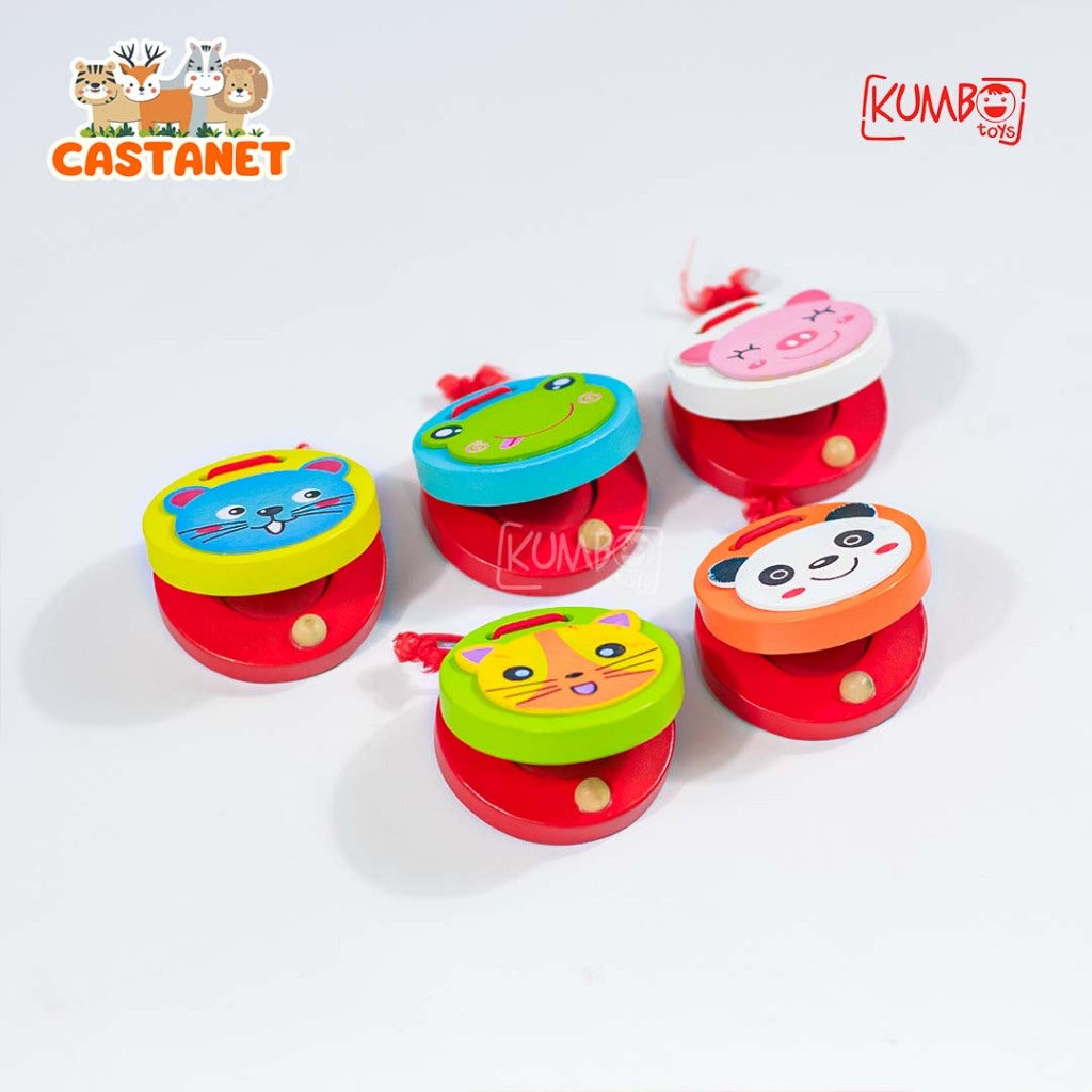 Mainan Edukasi Alat Musik Kayu Anak Castanet / Alat Musik Wooden Clappers