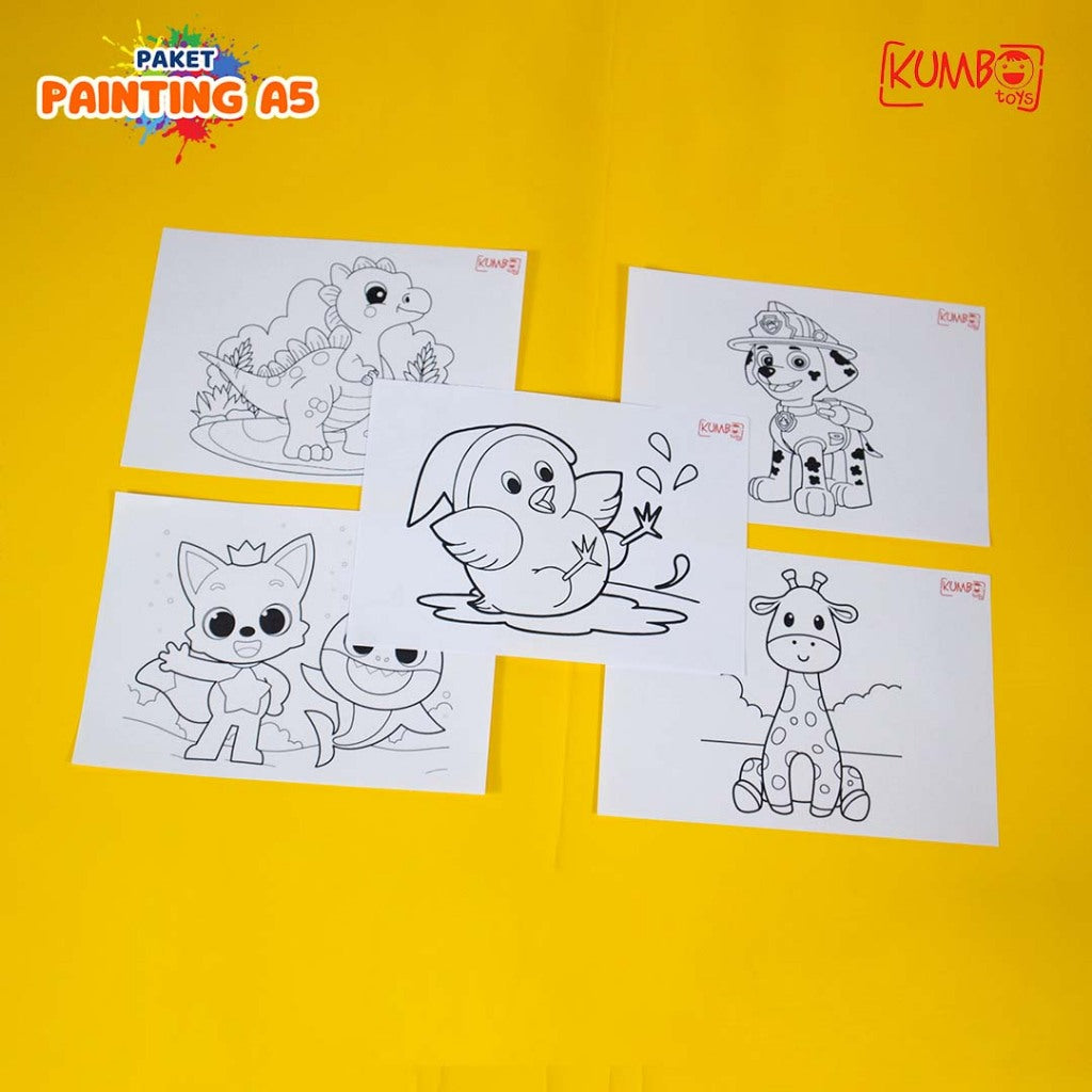 Paket Painting Edukasi Anak Mewarnai Ukuran A5 / Paket Painting Hampers Ulang Tahun Hemat