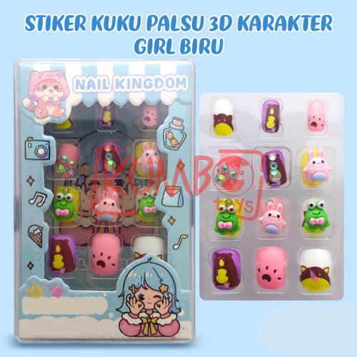 Aksesoris Kuku Sticker Kuku Palsu 3D Karakter Nail Art