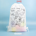 Tas Serut Anak Spunbond Bergambar DIY Coloring Goodie Bag Souvenir Ulang Tahun