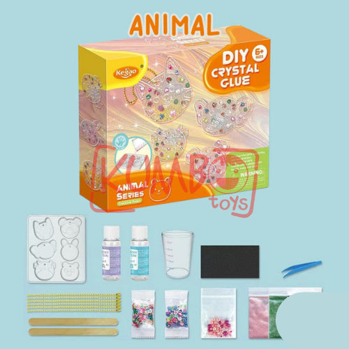 Mainan Edukasi Anak DIY Crystal Glue Manik Resin Aksesoris Gantungan Kunci