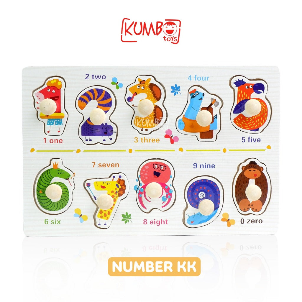 Mainan Edukasi Anak Puzzle Kayu Knob 22 x 15 cm Aneka Gambar
