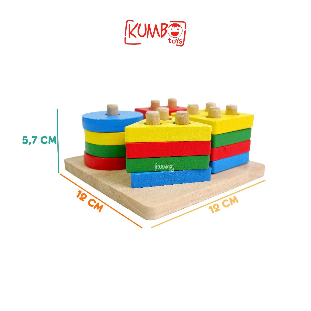 Mainan Edukasi Anak Puzzle Geometri Kotak