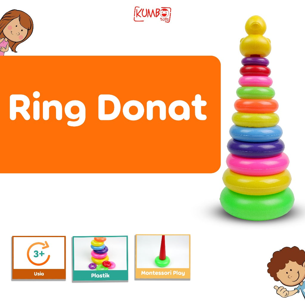 Mainan Donat Susun Jumbo Ring Donat Bebek Baby Toys Anak Balita Bayi