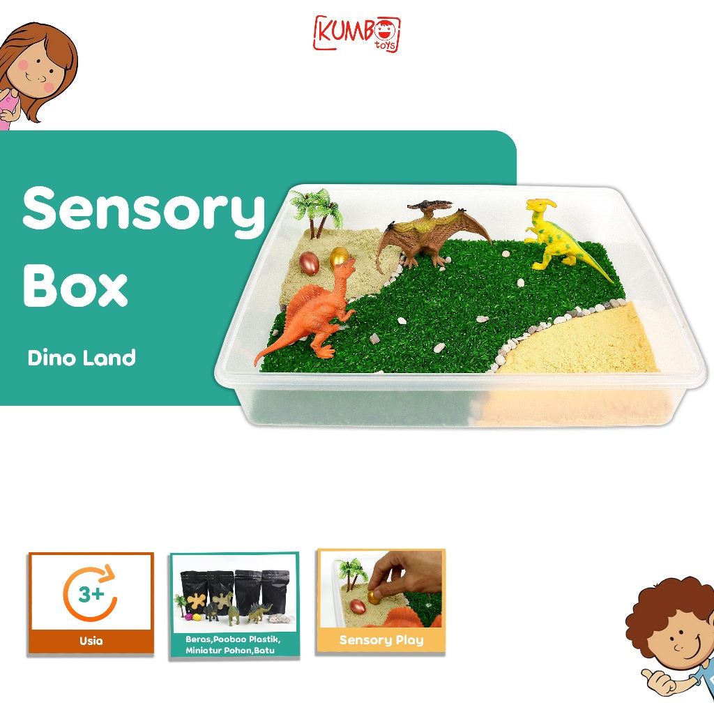 Sensory Box Tema Dino / Mainan Montessori Sensory Play