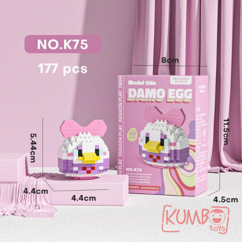 Mainan Anak Bricks Mini Damo Egg Karakter Lucu
