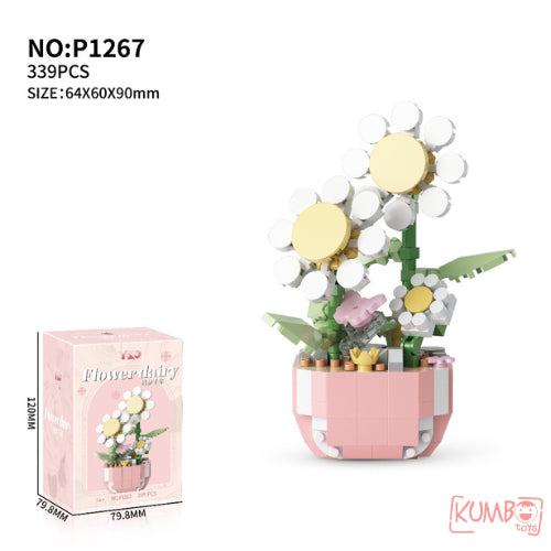 Mainan Edukasi Anak Bricks Flower Dairy 3D Block Bentuk Bunga