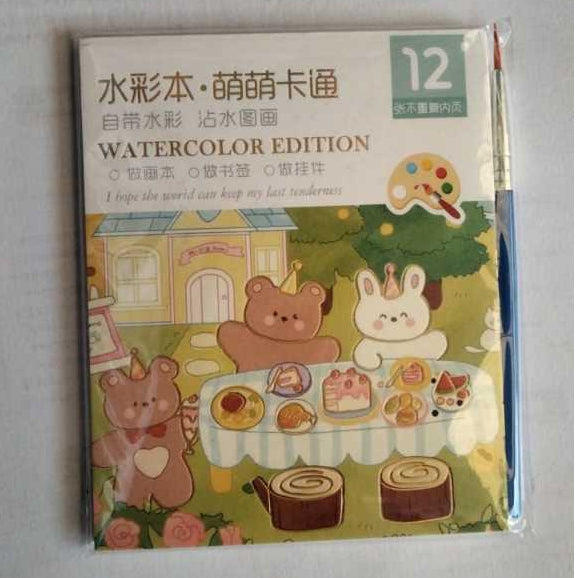 Mainan Edukasi Anak Buku Gambar Mewarnai Travel Pocket Coloring Book, Buku gambar cat 2 in 1