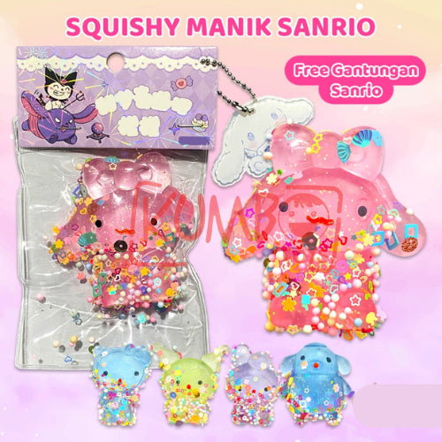 Mainan Edukasi Anak Squishy Manik Sanrio Gel Squeeze
