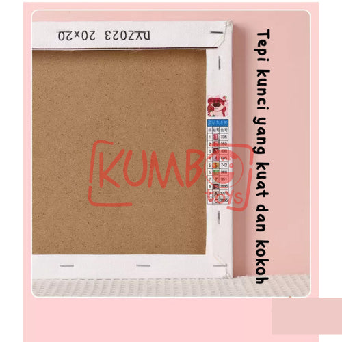 Mainan Edukasi Anak DIY Diamond Painting Karakter Canvas 20X20 Bingkai Kayu