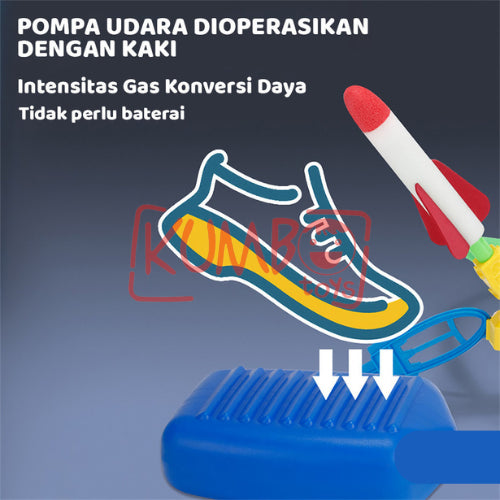 Mainan Edukasi Anak Flash Fkying Sky Rocket Launcher Pompa Roket Outdoor