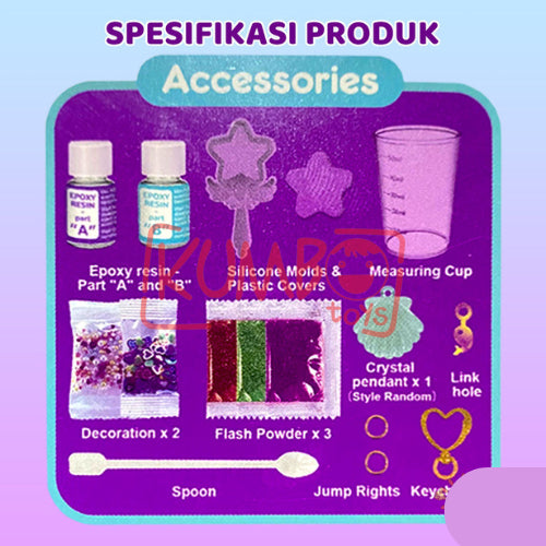 Mainan Edukasi Anak DIY Crystal Glue Magic Stick Resin Aksesoris Gantungan Kunci