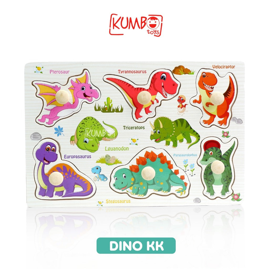 Mainan Edukasi Anak Puzzle Kayu Knob 22 x 15 cm Aneka Gambar