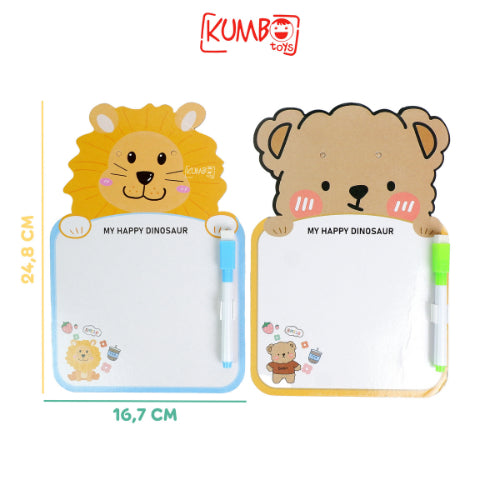 Papan Tulis Karakter Lucu Anak Tali Gantung Whiteboard Memo Dengan Spidol