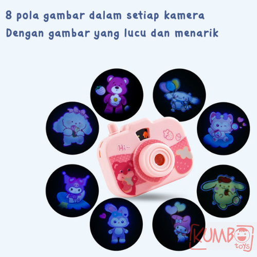 Mainan Edukasi Anak Kamera Projector Karakter Sanrio Camera Senter