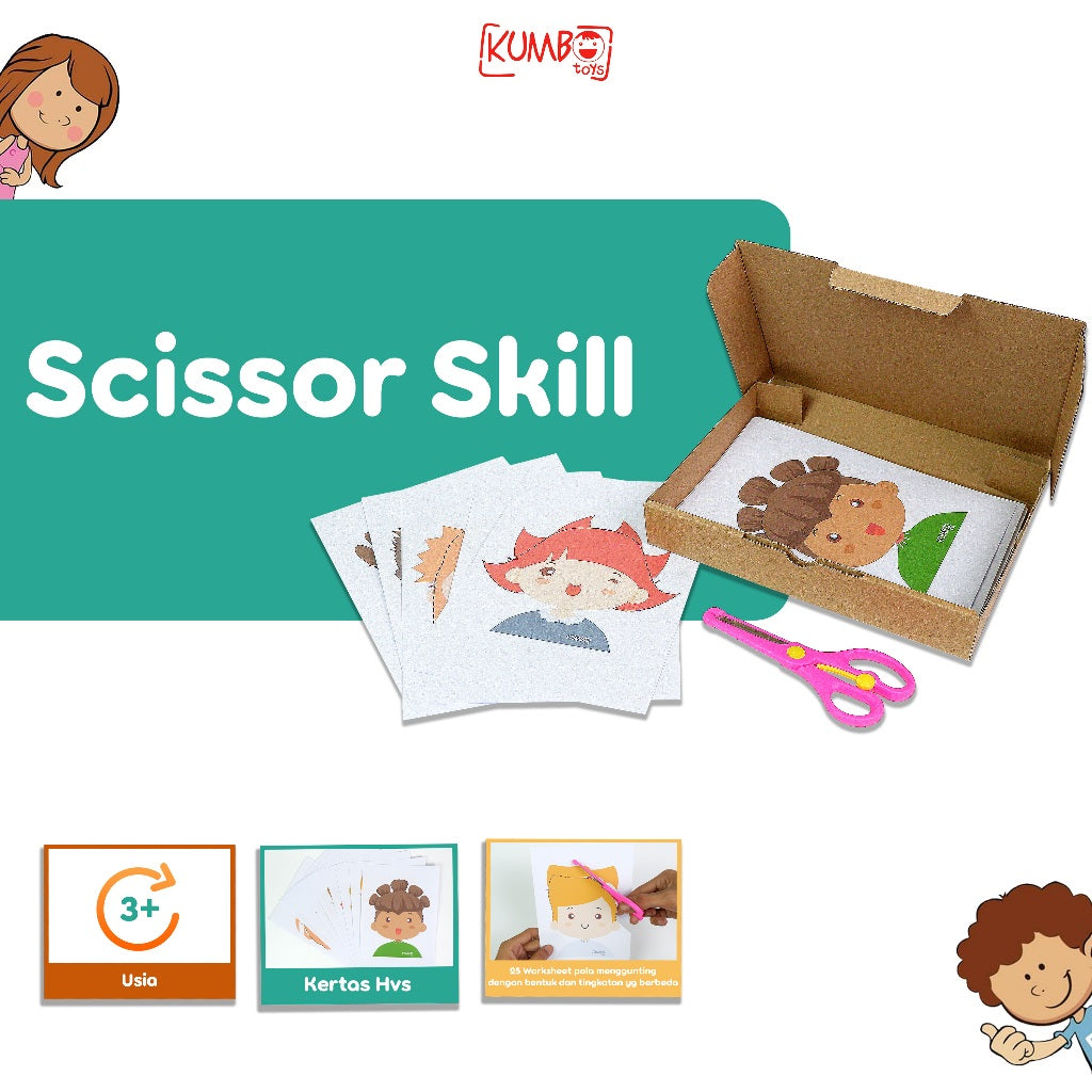 Scissor Skills Activity For Kids Paket Menggunting Motoric Montessory Play