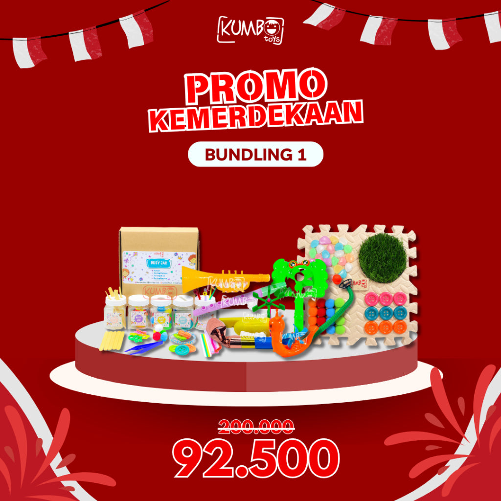 PROMO KEMERDEKAAN Bundling Mainan Edukasi Montessori Play Busy Jar Evamat Cone Ring Oromotor Taktil Fine Motoric Play Mainan Sensory KUMBOTOYS