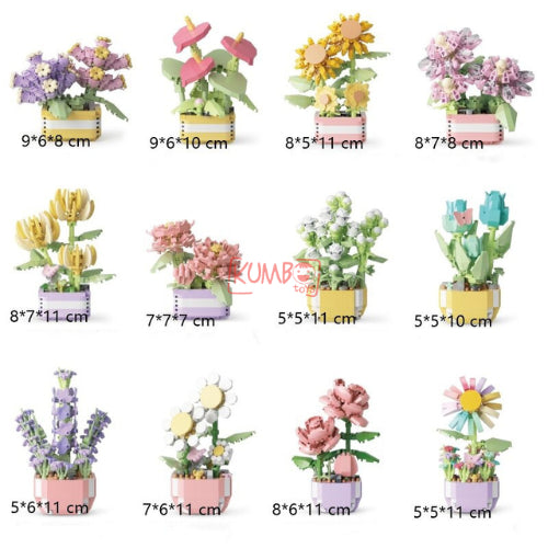 Mainan Edukasi Anak Bricks Flower Dairy 3D Block Bentuk Bunga