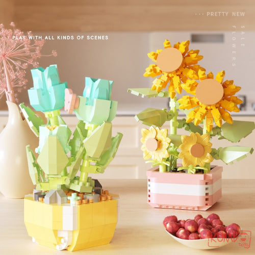 Mainan Edukasi Anak Bricks Flower Dairy 3D Block Bentuk Bunga